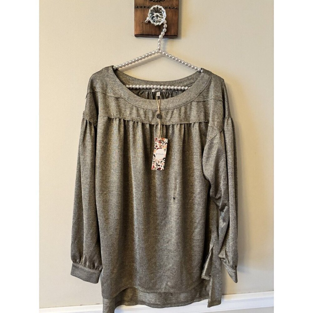 NWT Gimmicks Juniors Size L Mini Dress Tunic Sparkly Long Sleeve